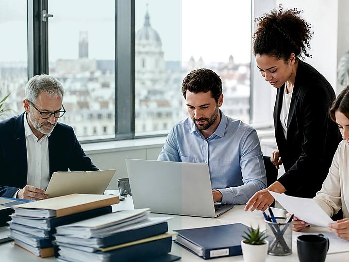 Échange calme autour de documents administratifs